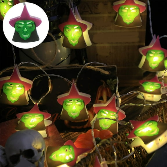 Boovnll Halloween Lights, 10Ft 20 LED Witch Waterproof String Light Battery Operated Halloween Lights Outdoor Indoor Yard Garden Party Decor, Halloween Decorations