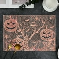thumbnail image 1 of Boovnll Halloween Placemats, 12x18" Hollow Pumpkin Place Mats Heat-Proof Washable Wipeable Placemats for Holiday, Kitchen, Dining Table, Party Decor Supplies, Halloween Decorations, 1 of 6
