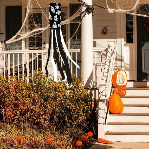 Boovnll Halloween Windsock, 40" Horror & Novelty Hanging Windsocks Flag Wind Sock for Outdoor Front Door Yard Patio Garden Porch Party Decor, Halloween Decorations