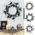 thumbnail image 1 of Boovnll Halloween Wreath, 18" Horror & Novelty Handmade Black Twig Glitter Bats Halloween Wreaths for Front Door Fireplace Wall Porch Party Decor, Halloween Decorations, 1 of 7