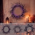 thumbnail image 1 of Boovnll Halloween Wreath, 18" Horror & Novelty Handmade Black Twig Glitter Bats Halloween Wreaths for Front Door Fireplace Wall Porch Party Decor, Halloween Decorations, 1 of 7