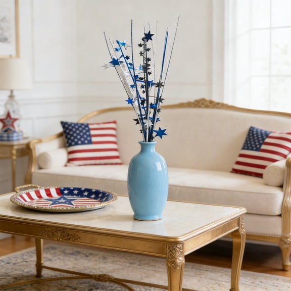 Boovnll Patriotic Berry Stems, Artificial White Blue Red Berry Stems 4th of July Table Decorations for Home, Dining Table Centerpiece Decor, 4th of July Decorations