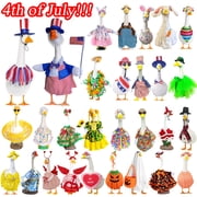 Boovnll Porch Goose Outfits, All Seasons Holiday Halloween, Thanksgiving, Christmas, St. Patricks Day, Easter, 4th of July Goose Outfits for Patio Yard Garden Decor, Porch Goose Decorations