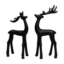 Boovnll Reindeer Christmas Decor, Reindeers Figurines Xmas Reindeer for Holiday Indoor Tabletop Decor, Christmas Decorations, Black