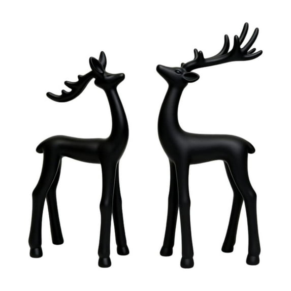 Boovnll Reindeer Christmas Decor, Reindeers Figurines Xmas Reindeer for Holiday Indoor Tabletop Decor, Christmas Decorations, Black