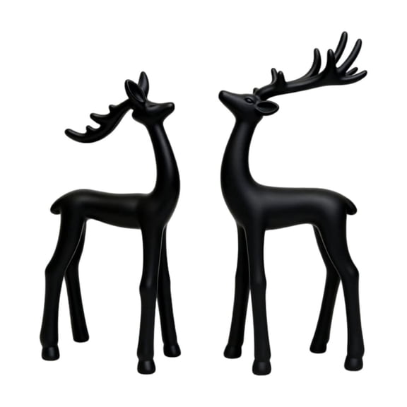 Boovnll Reindeer Christmas Decor, Reindeers Figurines Xmas Reindeer for Holiday Indoor Tabletop Decor, Christmas Decorations, Black