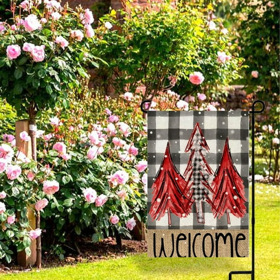 Boovnll Valentines Day Garden Flag, 12x18" Linen Double Sided Valentine Garden Flag for Holiday Anniversary Wedding Outdoor Yard Flags Decor, Valentines Day Decorations