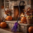 thumbnail image 1 of Boovnll Witches Broomstick, 34.64 Inch Moving Witch Broomstick, Halloween Broom for Outdoor Spooky Decorations, Purple, 1 of 7