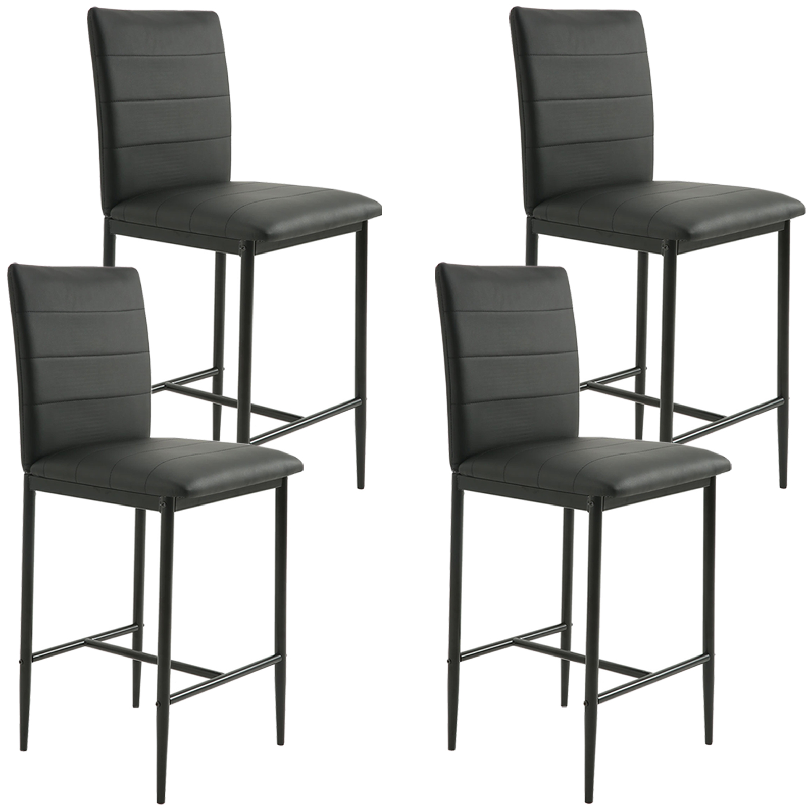 Windsor Counter Stool in Black with Black Cushion