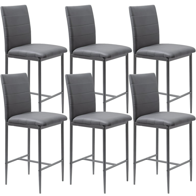 Boowill Counter Height Stools Set of 6 Modern PU Leather Bar