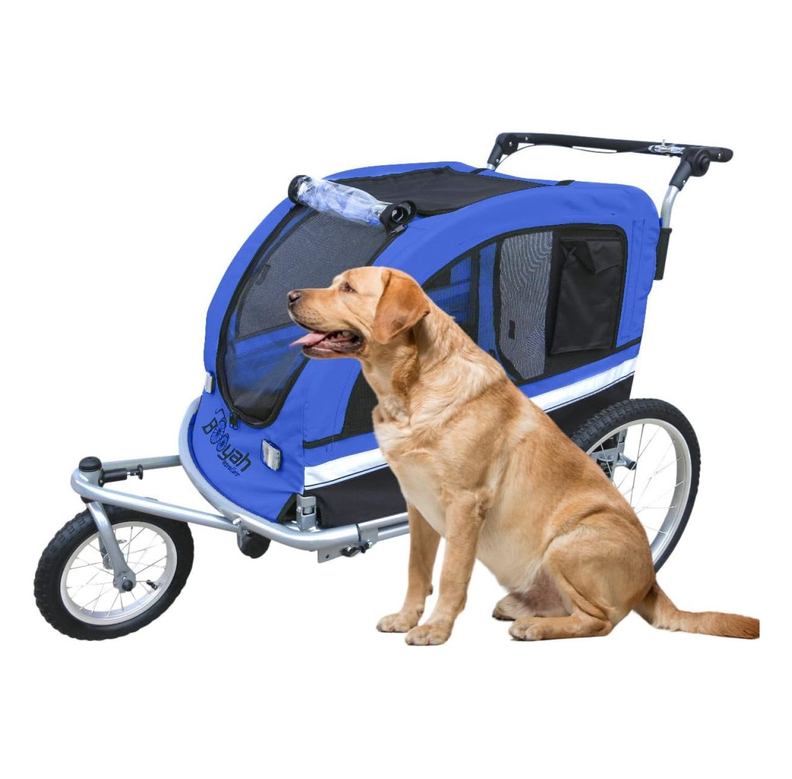 Booyah Large Pet Trailer Pet Bike Trailer & Jogger with Shocks Blue