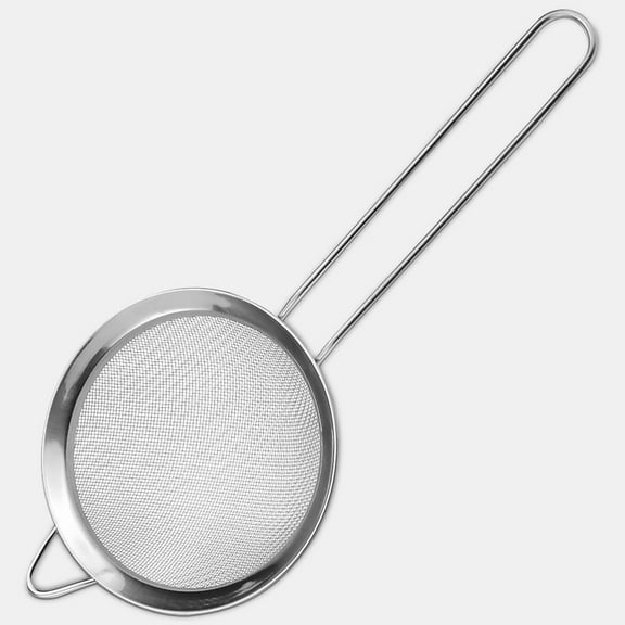Booyoo Fine Mesh Strainer for Kitchen Stainless Steel Tea Colander Long Handle Food Sifter Flour Sieve Baking Tool, 7cm