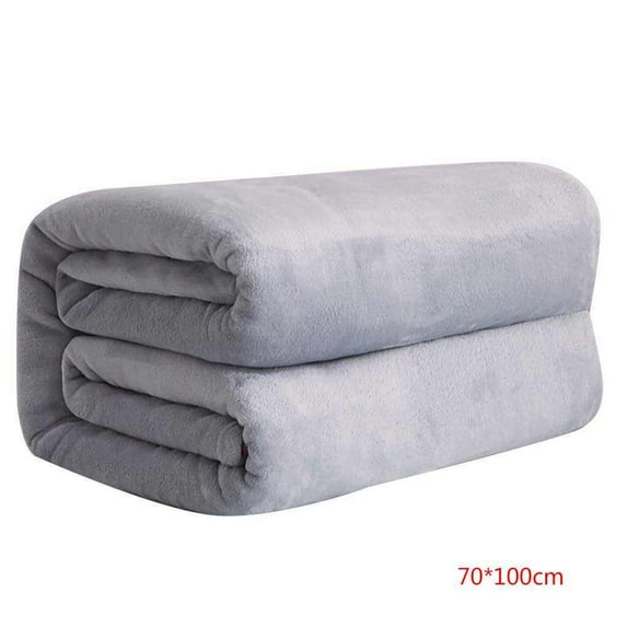 Booyoo Solid Color Flannel Blanket Bed Car Office Sofa Autumn Winter Warm Carpet Air-condition Room Rugs
