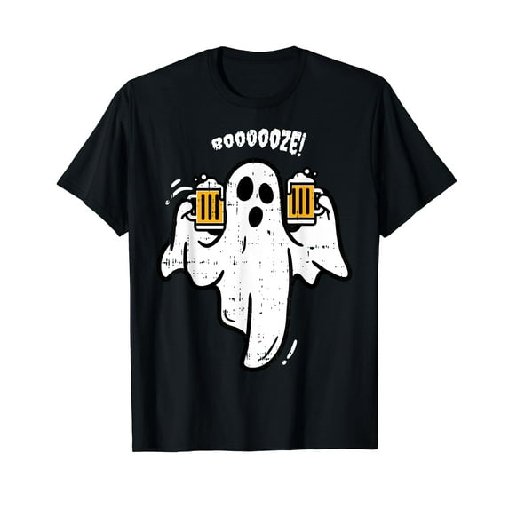 Booze Boo Ghost Drinking Beer Costume Easy Halloween Gifts T-Shirt