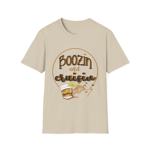 Boozin And Cruisin Cruises | Camping | Beach Vacation | Boat | Family Vacation Travel Unisex Softstyle T-Shirt
