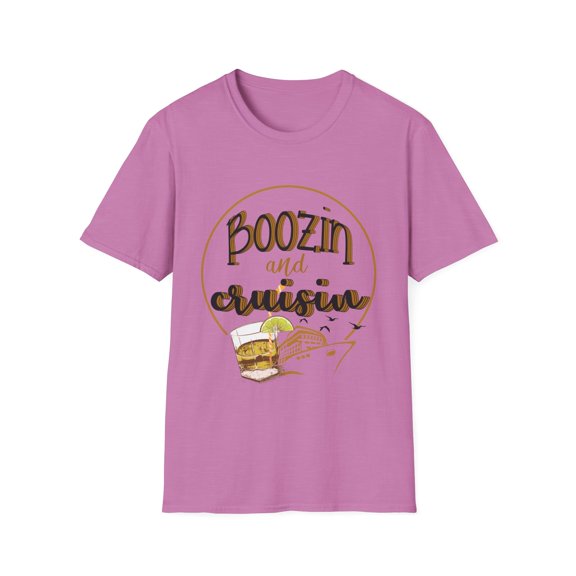 Boozin And Cruisin Cruises | Camping | Beach Vacation | Boat | Family Vacation Travel Unisex Softstyle T-Shirt