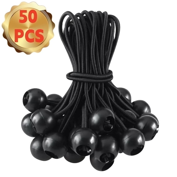 Youersen 50-pack Ball Bungee Cords-Heavy Duty-6-inch-Weather Resistant-Multi-Purpose Tie Down Straps