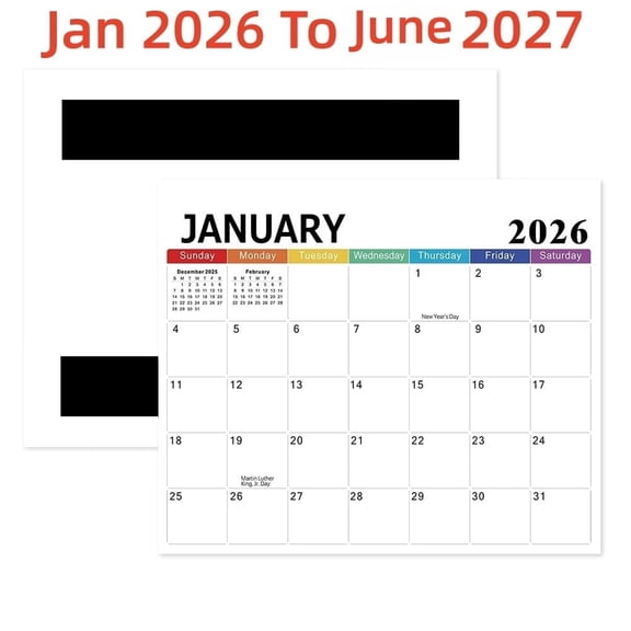 Youersen Calendar for Refrigerator, 18 Monthly from Jan 2026 until June 2027, 10 x 12 inch
