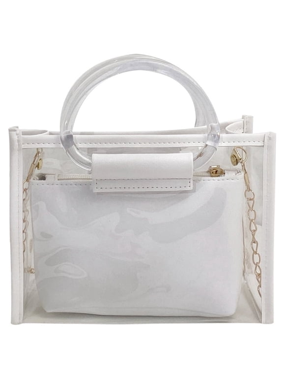 Clear HandBag, Stylish 2-in-1 Designer Crossbody Purse for Women