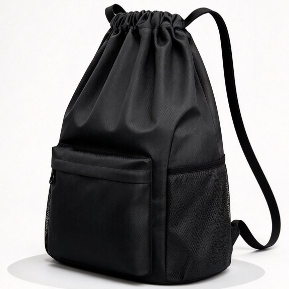 Youersen Drawing Sport Backpack with Shoes Compartment for Adult Swimming, Basketball, Gym, Black Unisex