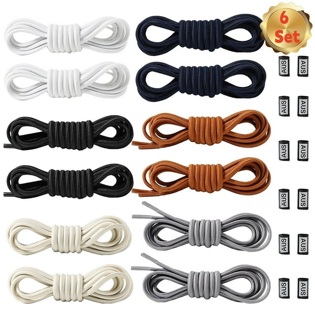 Bopika Elastic Shoe Laces, No-Tie Lacing System for Shoes, Perfect for Sneakers, Colorful, 6 Pack