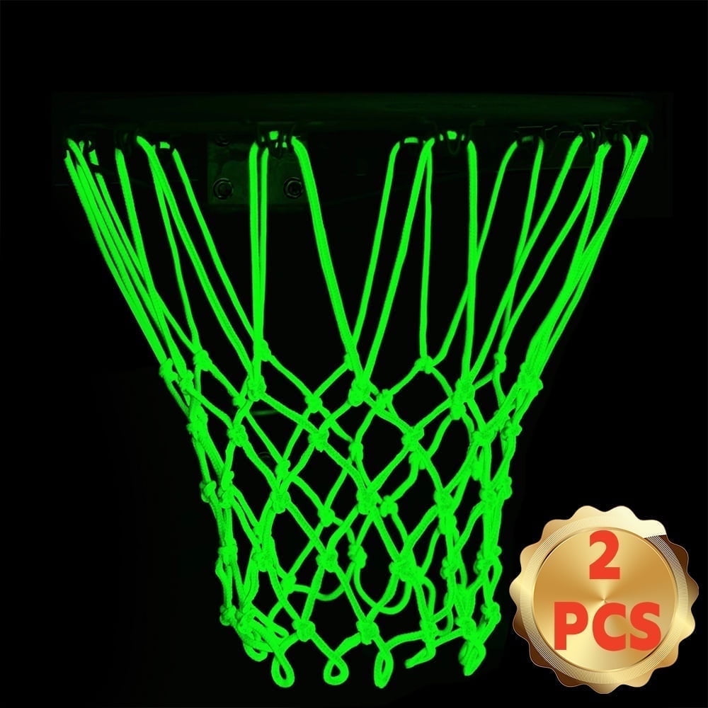Bopika Luminous Nightlight Basketball Net, Solar-Powered Heavy-Duty Basketball Accessories, 2 Pcs