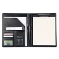 thumbnail image 1 of Youersen Padfolio Portfolio Organizer Folder with Calculator for Office, Gift, Pu Leather Black, 1 of 8
