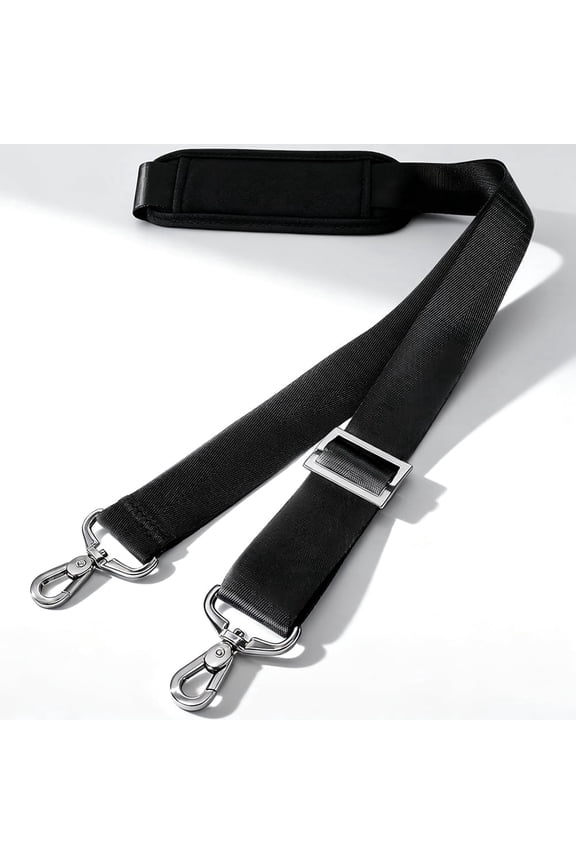 Shoulder Strap for Bag, 56" with Metal Swivel Hooks, Adjustable Non-Slip, Black