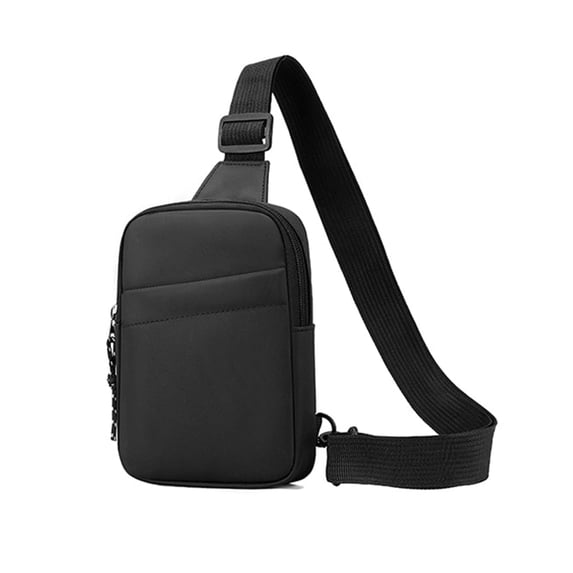 Youersen Sling Bag, Waterproof Crossbody Phone Chest Bag for Men and Women, Black, Polyester