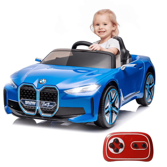 Bopilon BMW Electric Car for Toddlers 1-3, 12V Kids Ride on Car with Remote Control, 3 Speeds, Bluetooth, Music, LED Light (Blue)