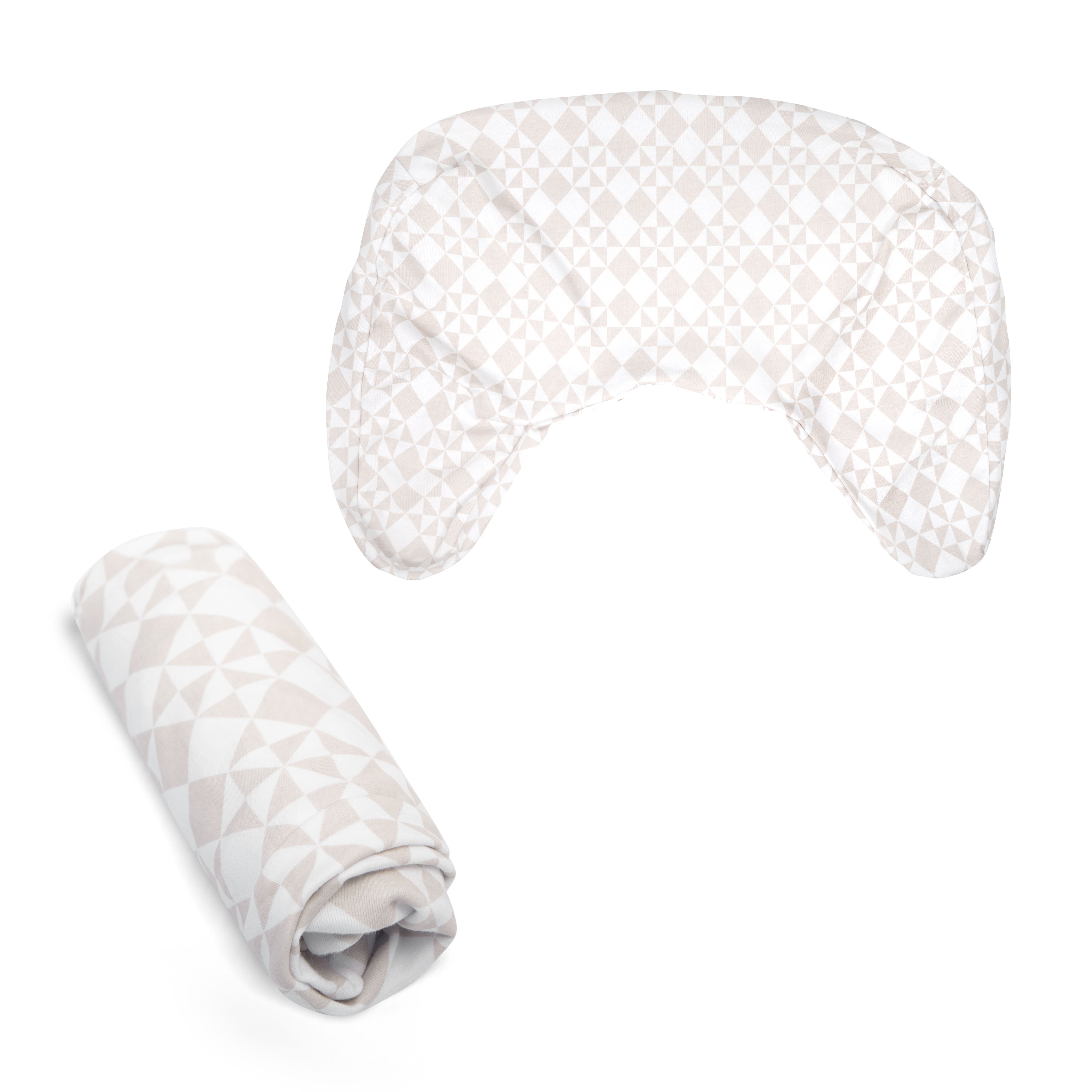 Boppy New Nursing Pillow Organic Cotton Cover, Beige Checkered Quilt