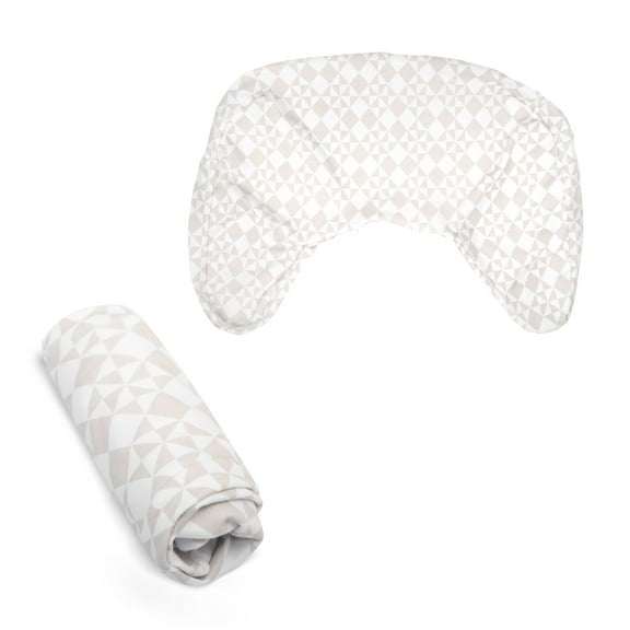 Boppy New Nursing Pillow Organic Cotton Cover, Beige Checkered Quilt