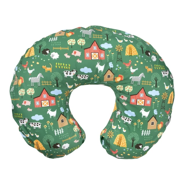 Boppy Nursing Pillow, Green Farm, Hypoallergenic Fill, Removable Cover
