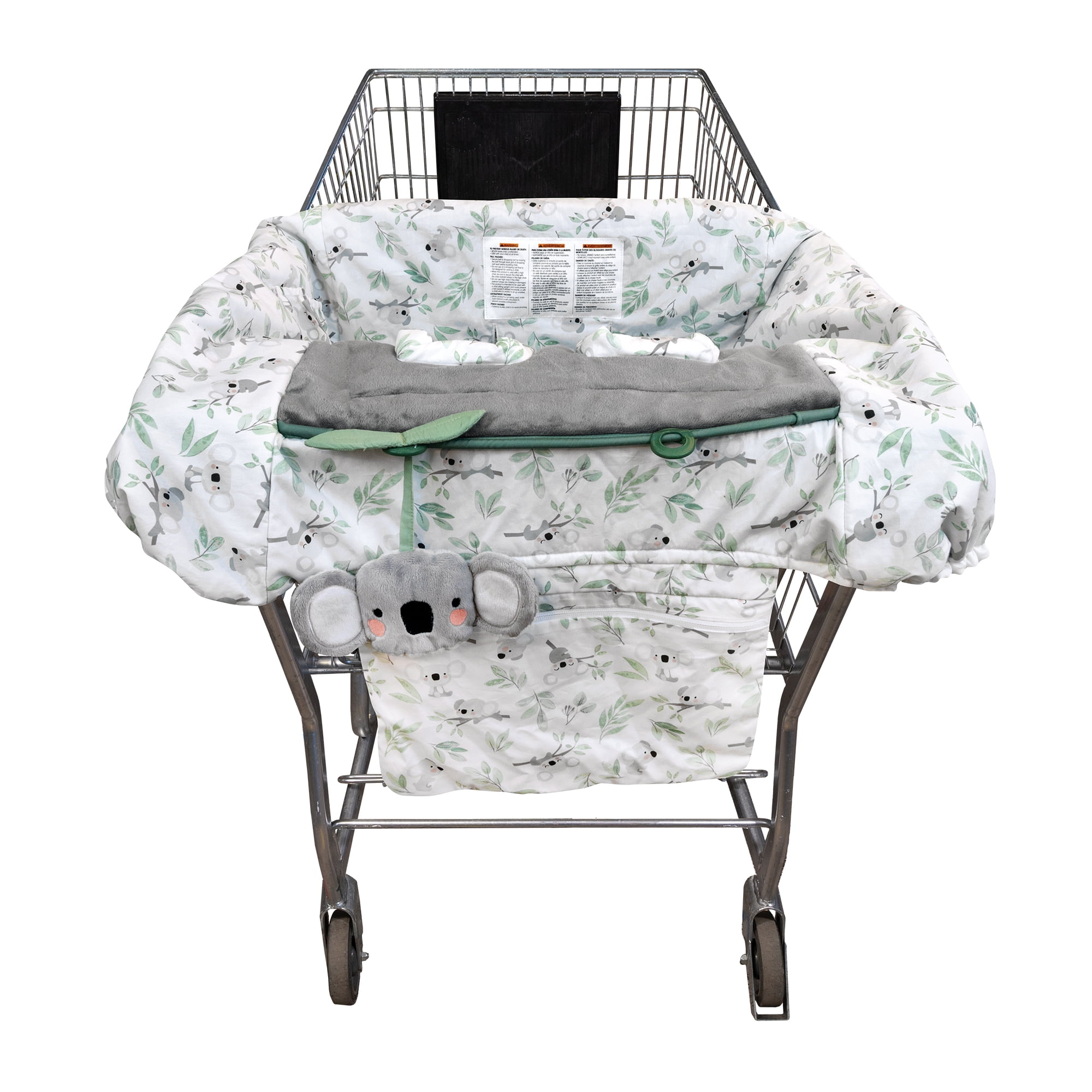 Boppy Preferred Cart Cover, Gray Green Koalas, SlideLine Toy, Machine Washable, 6-48 Months