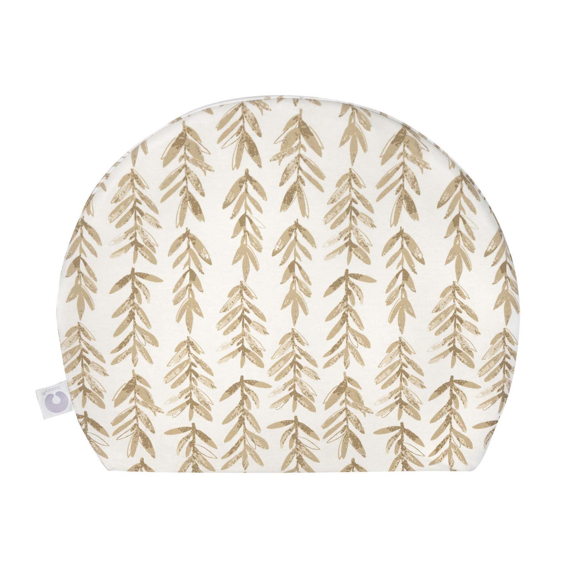 Boppy Pregnancy Support Wedge Pillow with Removable Jersey Pillow Cover, Taupe Grassland Design, Firm Compact Support, Portable Prenatal and Postnatal Positioning