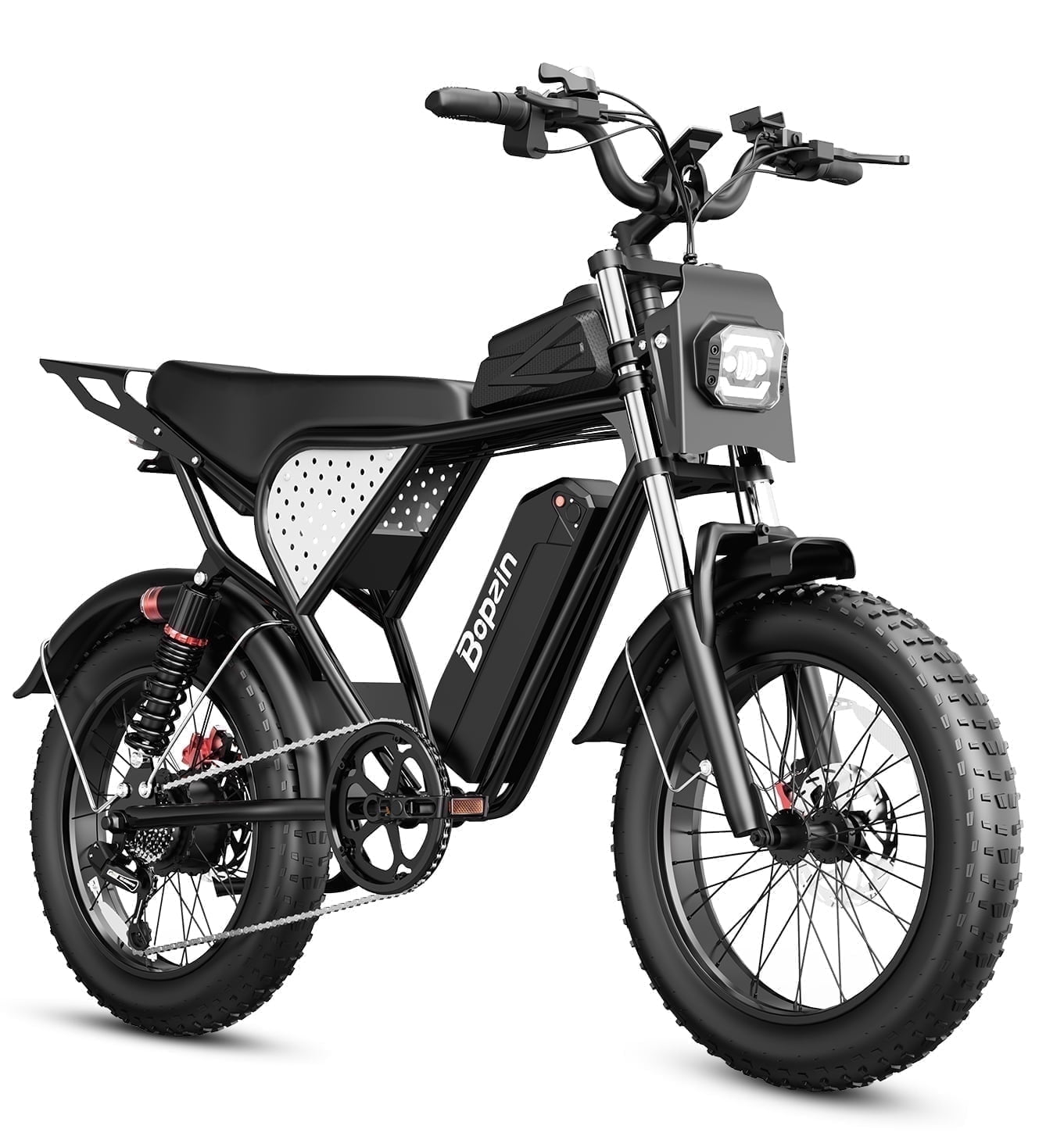 Bopzin 1500W Off-Road Electric Motorcycle for Adults, Bike with 48V 20Ah Battery, 20" Fat Tire Off-Road Electric Bike UL2849