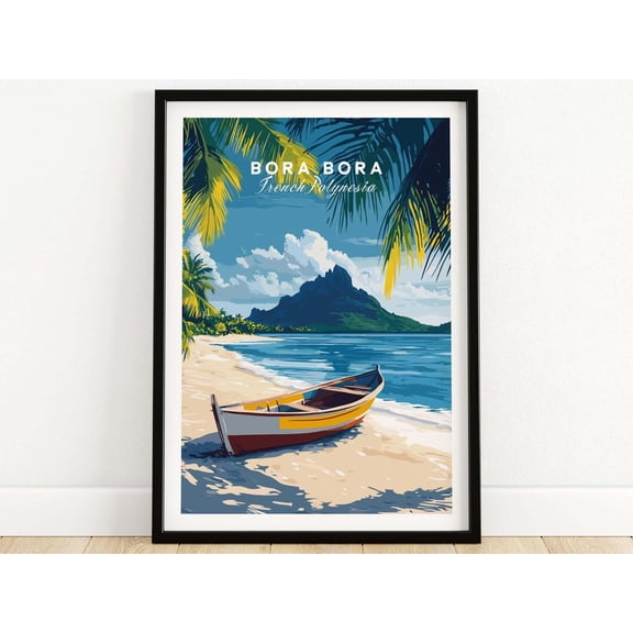 Bora Bora Art Print Travel Print Home Dcor Poster Gift Digital Illustration Artwork