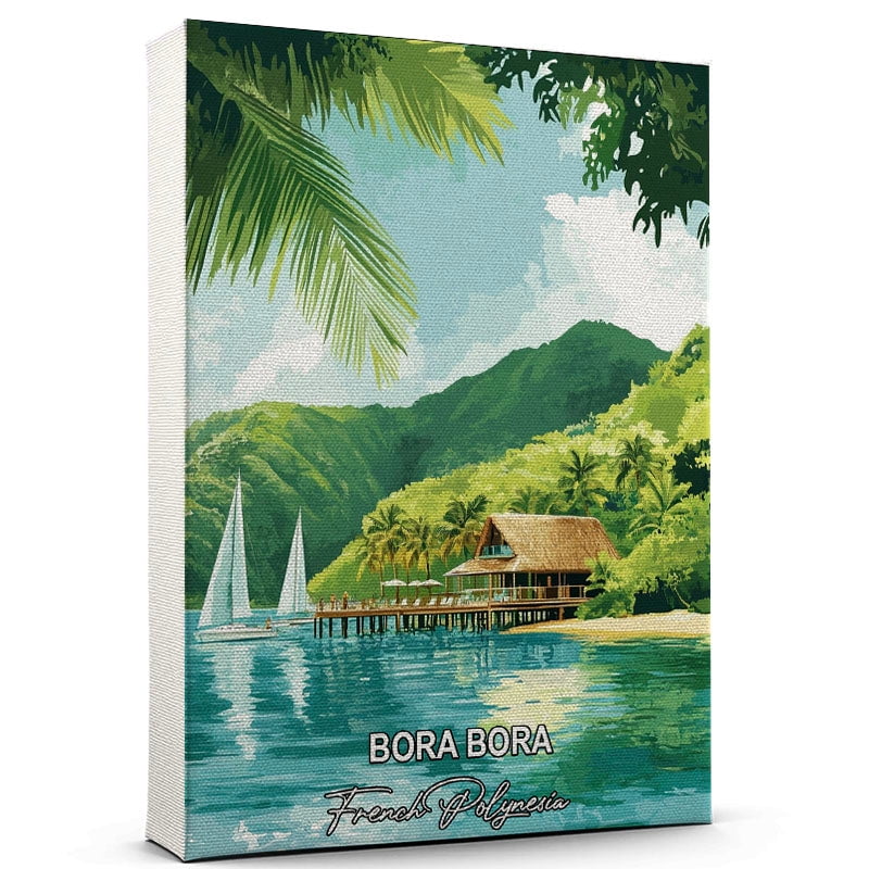 Bora Bora Travel Canvas Wall Art – French Polynesia Canvas – A Scenic ...