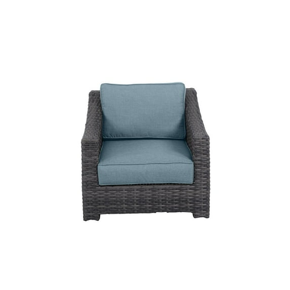Bora Bora Two-Tone Wicker Rattan Club Chair in Spa Cushion