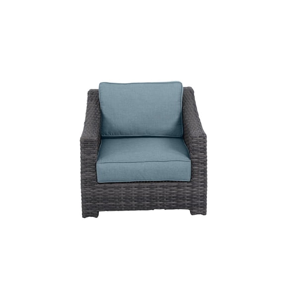 Bora Bora Two-Tone Wicker Rattan Club Chair in Spa Cushion