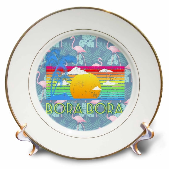 3dRose, Bora Bora beach tropical gift for your next tropical beach vacation., 8 inch Porcelain Plate