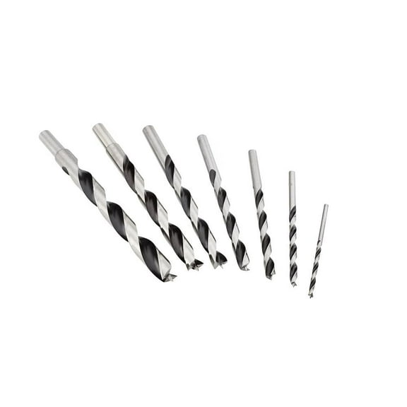 Fisch 7 Piece Chrome Vanadium Brad Point Bit Set: 1/8In - 1/2In Diameter
