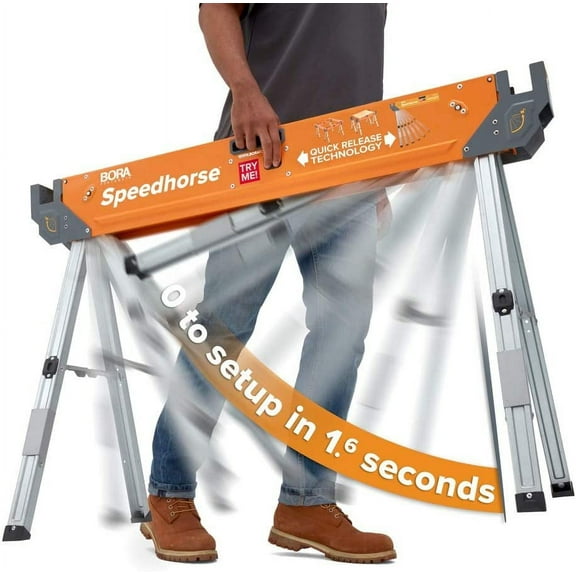 Bora Portamate Speedhorse Sawhorse PM-4500 - Heavy-Duty Metal Table Stand - Single Piece