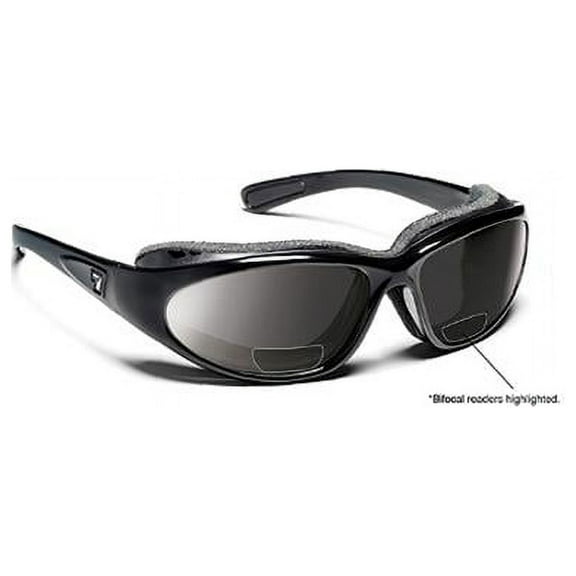 Bora Sharp View Gray Plus 1.50 Reader Sunglasses- Glossy Black - Medium & Extra Large