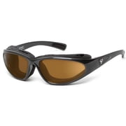 7eye Bora Wind-Blocking Padded Sunglasses for Light Sensitivity, UV400, Ultra Dark Lenses, Charcoal