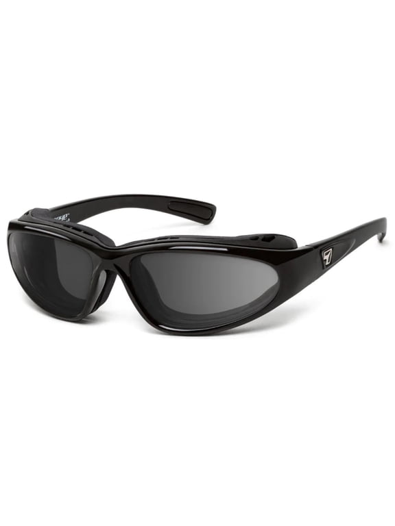Bora Wind-Blocking Padded Photochromic Sunglasses for Outdoors, UV400, Clear to Dark Gray Lenses, Glossy Black