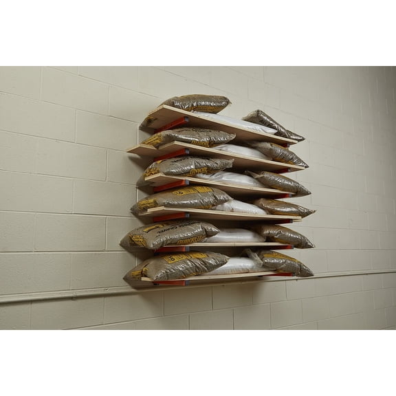 Bora Wood Organizer and Lumber Storage Metal Rack with 6-Level Wall Mount – Indoor and Outdoor Use, In Orange |   PBR-001