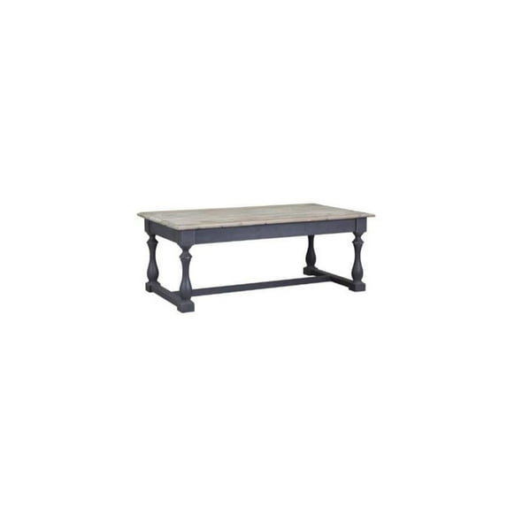 Boraam Clair Coffee Table - White Weathered Wire-Brush/Gray
