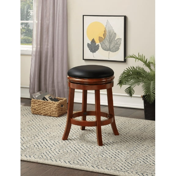 Boraam 24in. Backless Swivel Wood Counter Stool - Cherry Finish