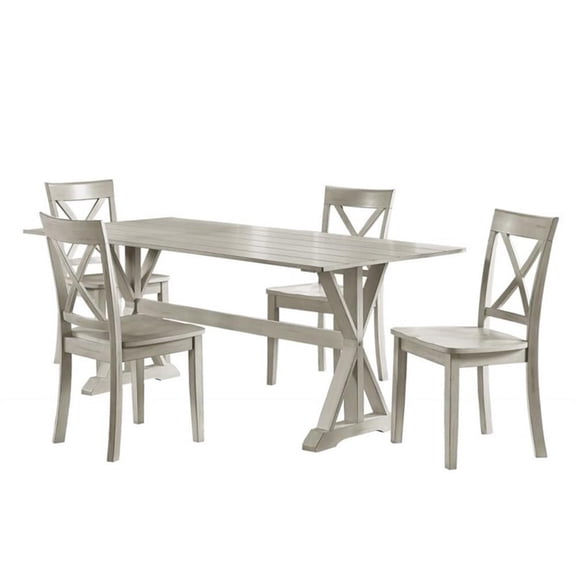 Boraam 5-Piece Jamestown Dining Set, White Wash
